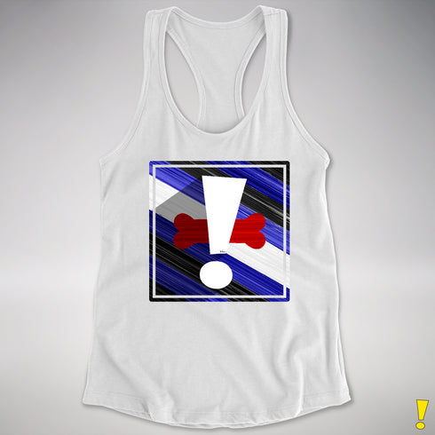Puppy Pride Flag Exclamation Point Racerback Tank